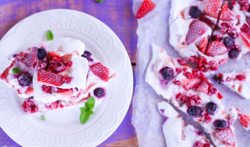 Berry Bliss Frozen Yoghurt Bark (Low FODMAP) » A Little Bit Yummy